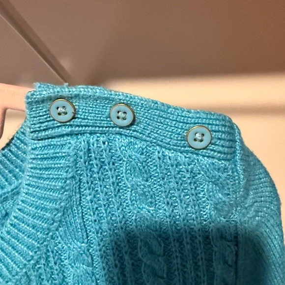 Talbots Women's Aqua Cable Knit Crewneck Sweater plus size 1x - Picture 3 of 5